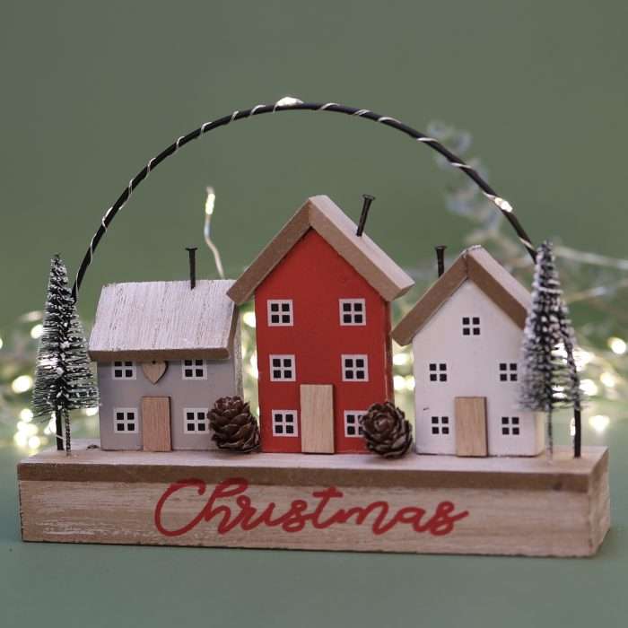Christmas Light Up Houses Scene