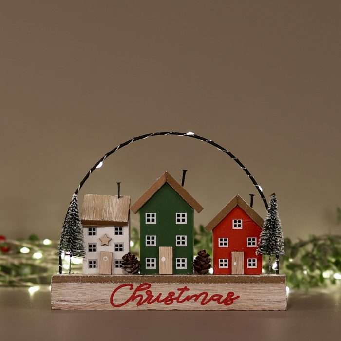Christmas Light Up Houses Scene