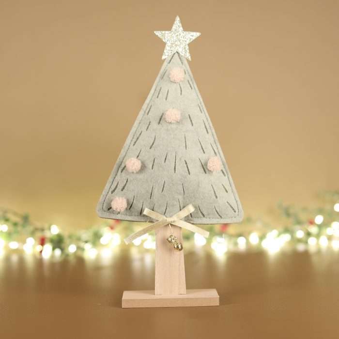 Fern Green Felt Christmas Tree With PomPom Baubles